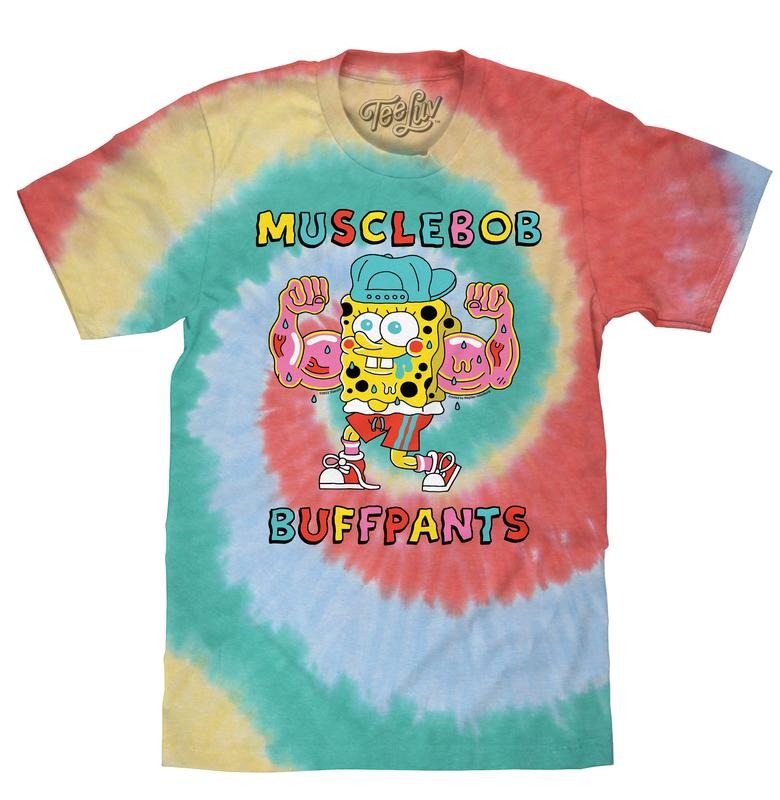 Musclebob Buffpants Spongebob Tie Dye T-Shirt - Gum Drop Hoodie, Sweatshirt | UrbanDripWear.com