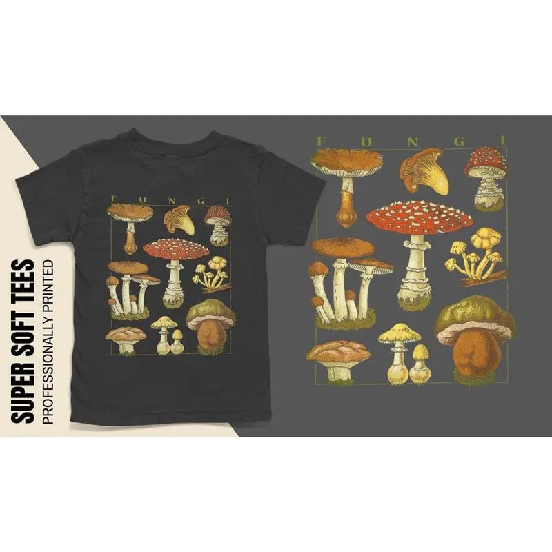 Mushroom T-Shirt, Mushroom Graphic T-Shirt, Plant T-Shirts, Fungi T-Shirts, Mushroom Lovers Gift, Botanical Graphic...