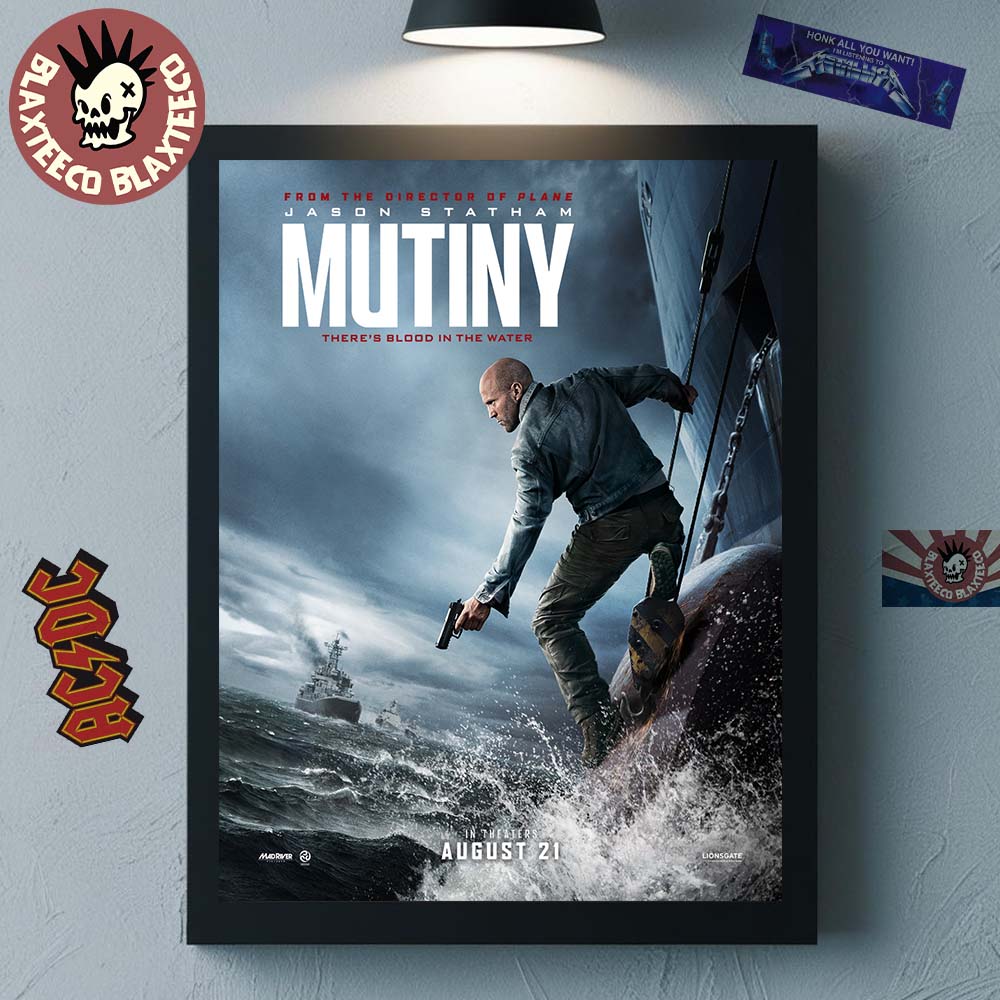 Mutiny There’s Blood In The Water Starring Jason Statham Official Movie Poster Canvas For Home Decor