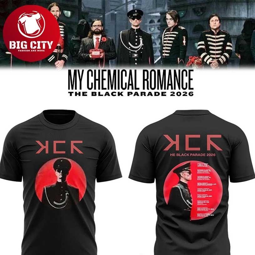 My Chemical Romance 2026 The Black Parade Schedule Tour Two Sided Shirt