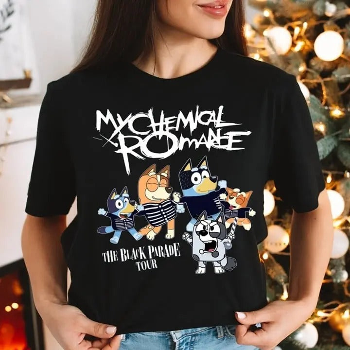 My Chemical Romance Bluey Shirt, Bluey Birthday Shirt, Bluey Family Cotton Tshirt Hoodie, Sweatshirt | UrbanDripWear.com