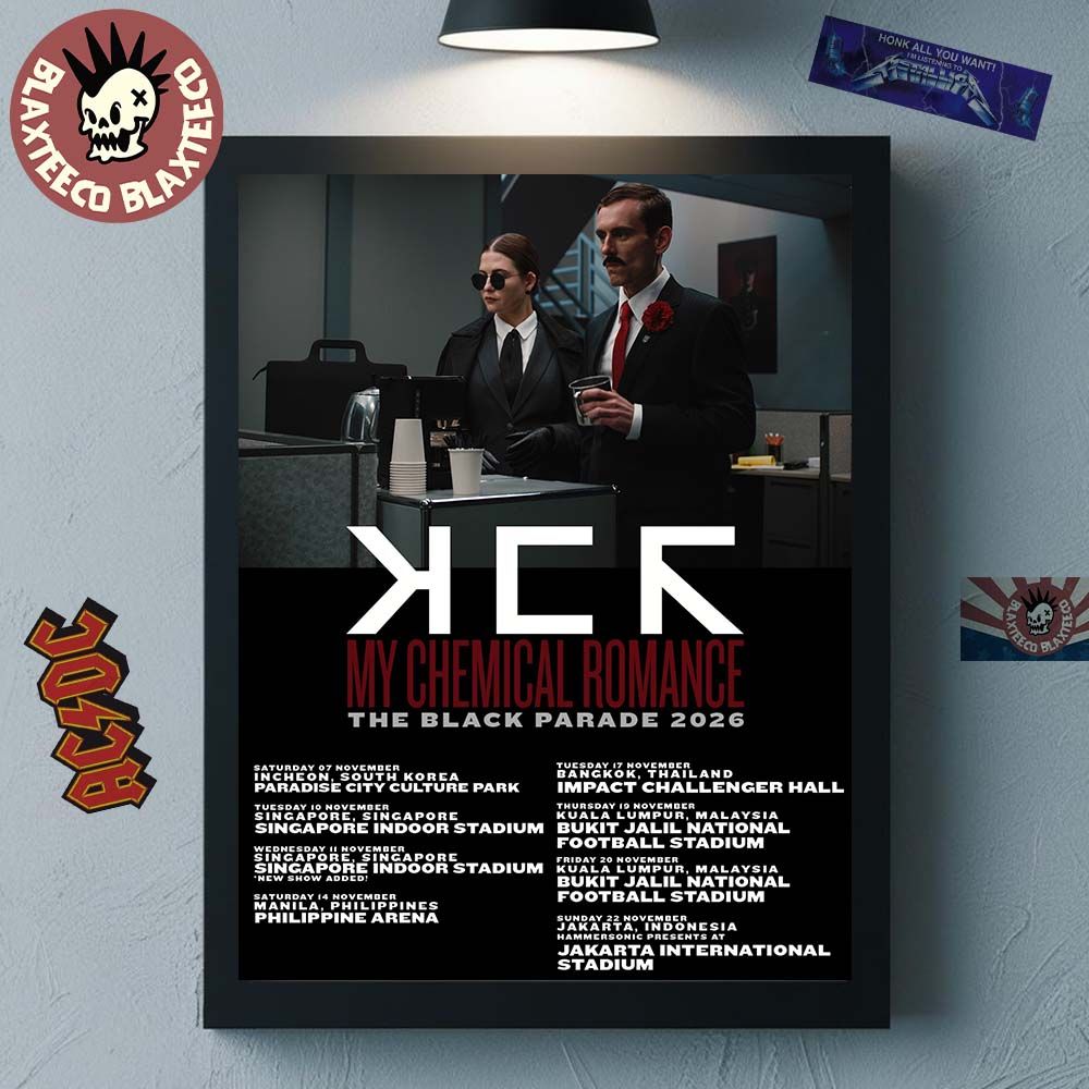 My Chemical Romance The Black Parade 2026 Southeast Asia Schedule Dates Home Decor Poster Canvas