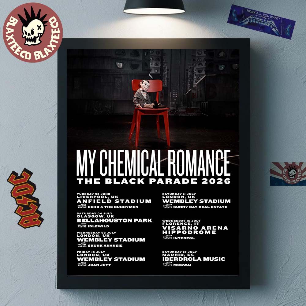 My Chemical Romance The Black Parade 2026 UK And Europe Schedule Dates Home Decor Poster Canvas