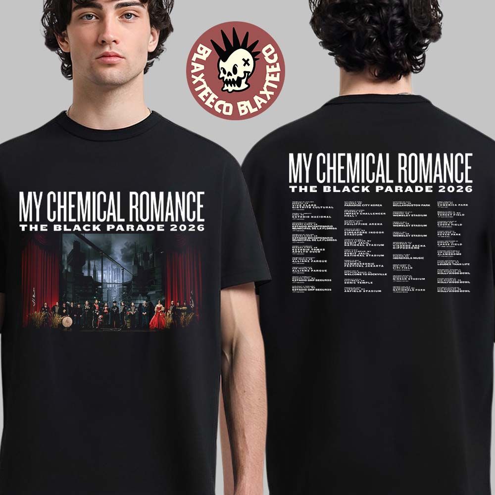 My Chemical Romance The Black Parade 2026 World Tour Schedule Dates Two Sided T-Shirt