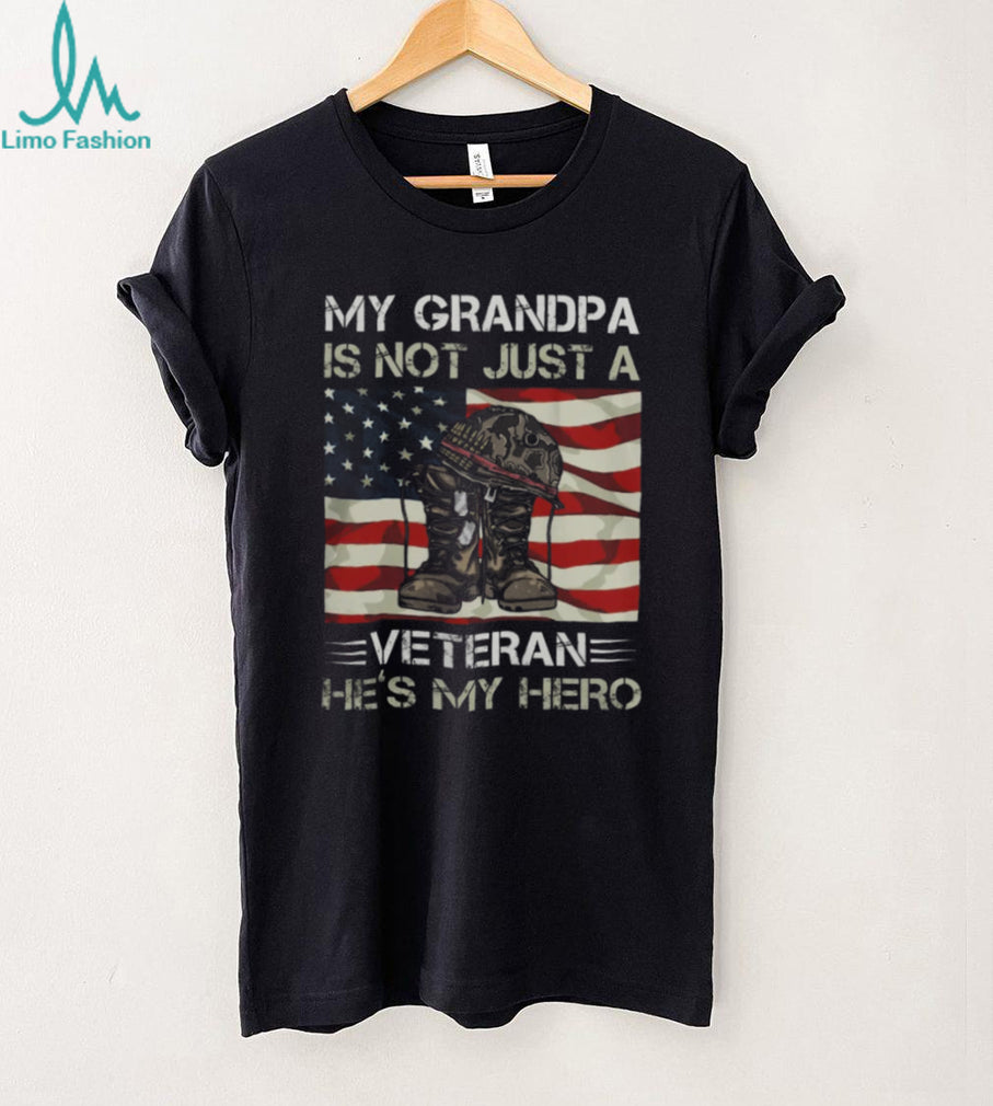 My Grandpa Is Not Just A Veteran He’s My Hero US Flag T Shirt