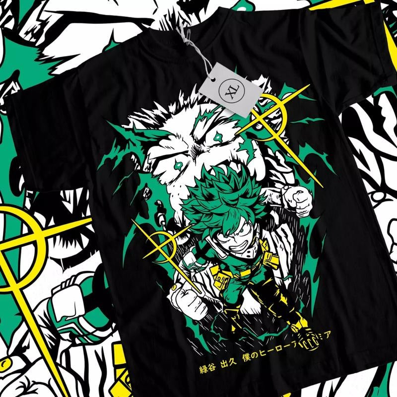My Hero Academia Anime T-Shirt & Sweatshirt, Deku Izuku Midoriya Graphic Tee, Anime Manga Lover Gifts Ball Cotton Hoodie