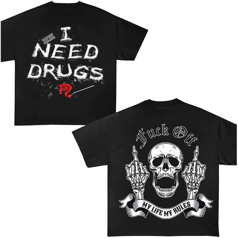 My Life My Rules Y2K Clothing Tshirt Graphic Tee Cotton Unisex Top Streetwear Hoodie, Sweatshirt | UrbanDripWear.com