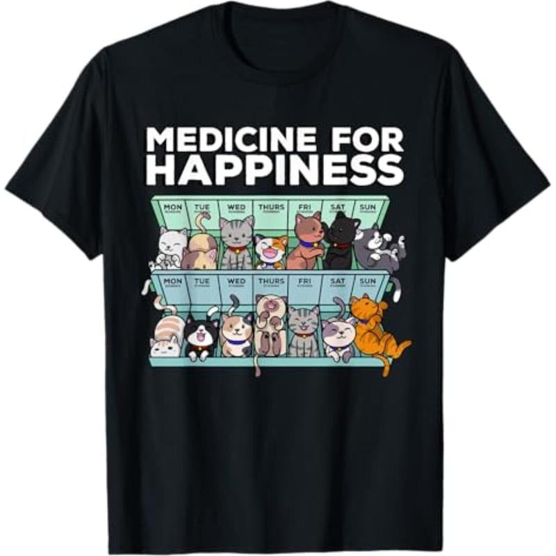 My Medicine For Happiness Called Cats every day kitten cat T-Shirt Menswear Top Hoodie, Sweatshirt | UrbanDripWear.com