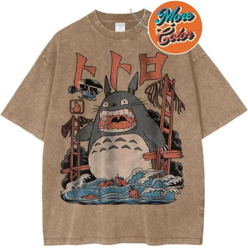 My Neighbor Totoro Studio Ghibli Anime Vintage Shirts, Cotton Unisex T-Shirt, Crew Neck, Size S- 3XL, Menswear Top,...