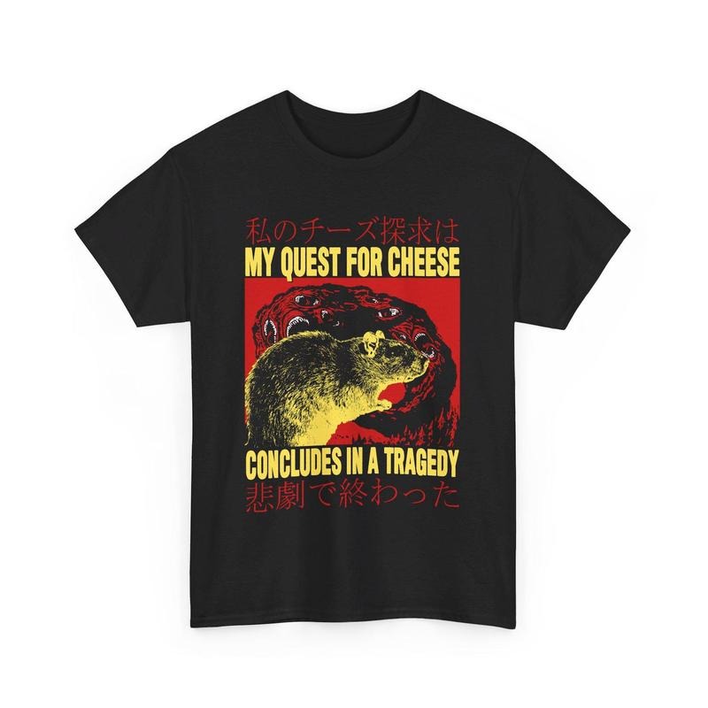My Quest For Cheese Rat Japanese T-Shirt Hoodie, Sweatshirt | UrbanDripWear.com