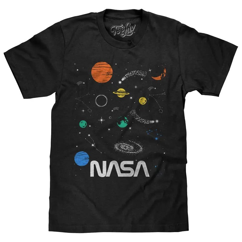 NASA Planets and Stars Space T-Shirt - Black Hoodie, Sweatshirt | UrbanDripWear.com