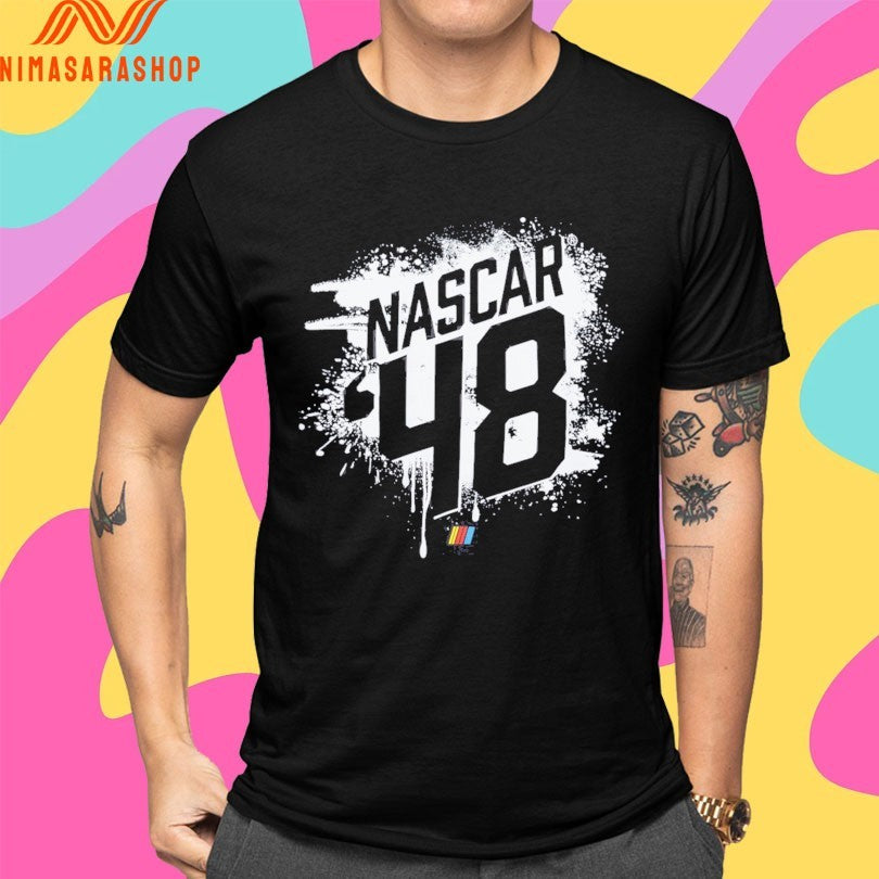 NASCAR Merchandise Classic Ink Black #48 Splash Graphic Shirts