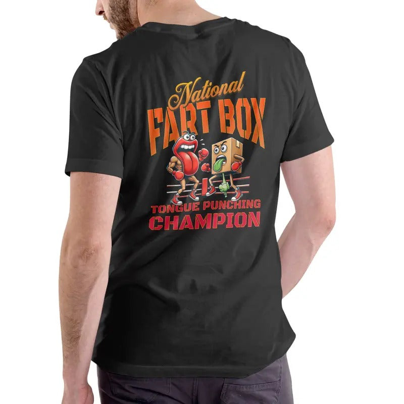 NATIONAL FART BOX TONGUE PUNCHING CHAMPION T Shirt, Unisex Cotton Menswear Stylish Hoodie, Sweatshirt | UrbanDripWear.com