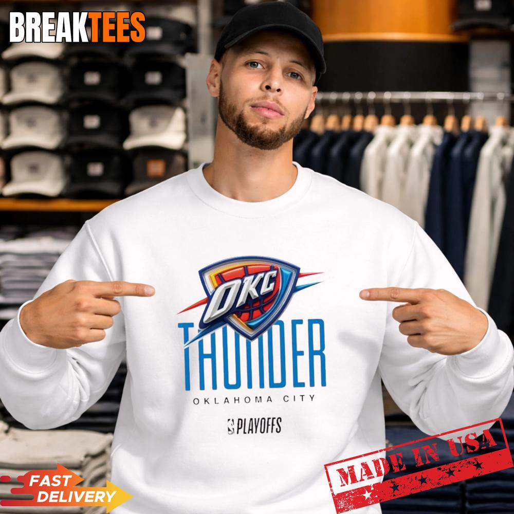 NBA Playoffs Oklahoma City Thunder Basketball Logo Graphic T-Shirt