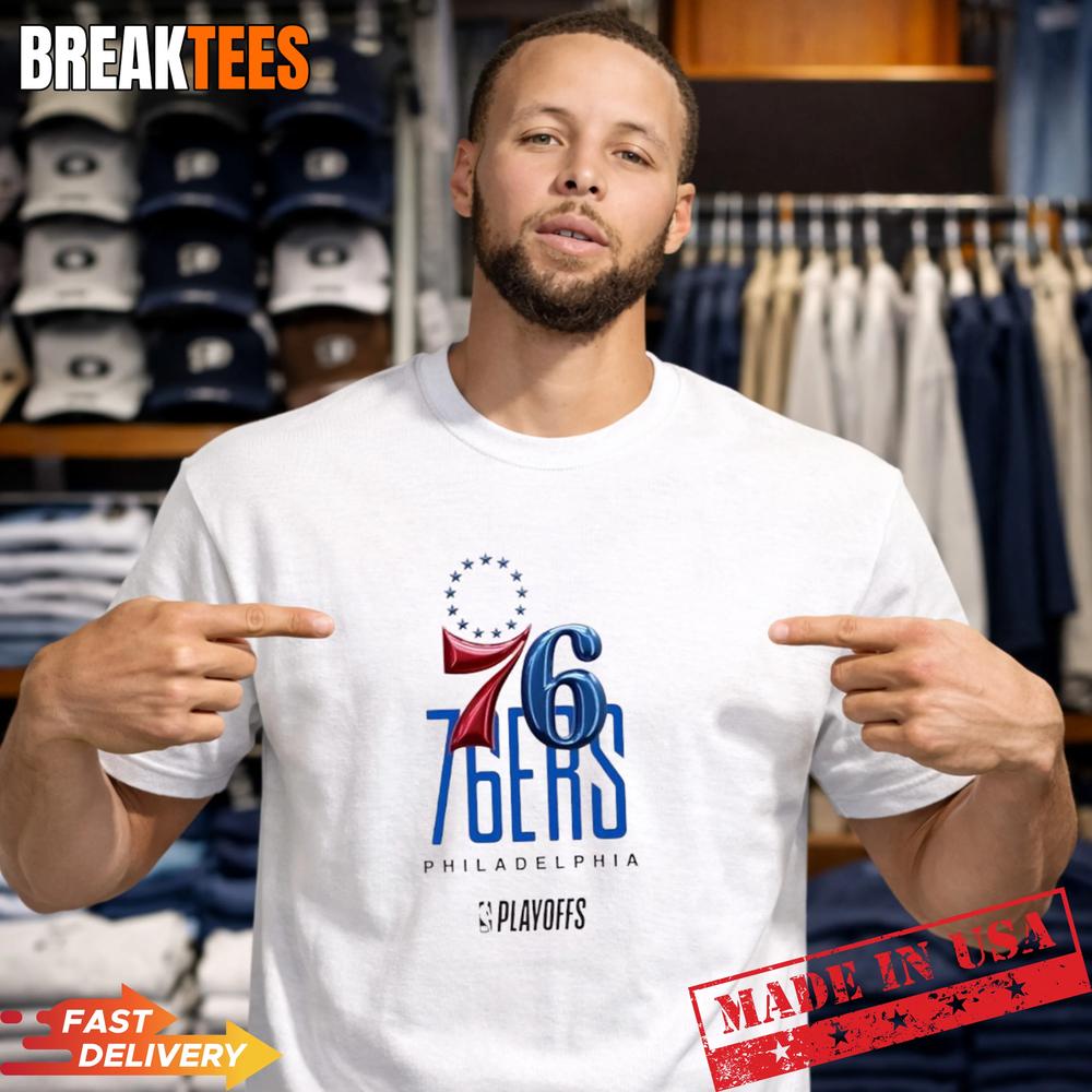 NBA Playoffs Philadelphia 76ers Basketball Logo Graphic T-Shirt