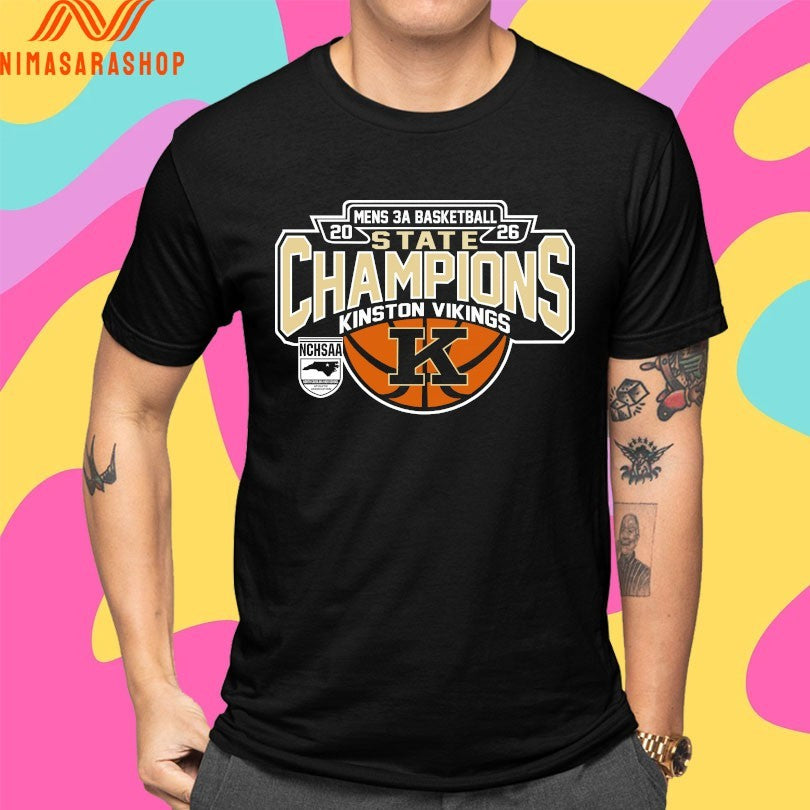 NCHSAA Men’s 3a Basketball State Champions Kinston Vikings 2026 Shirts