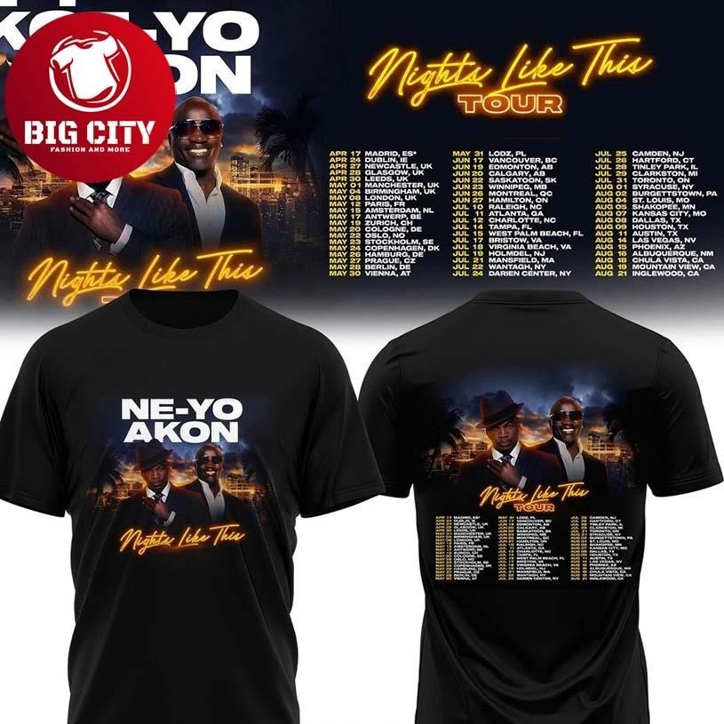 NE-YO & AKON Nights Like This Tour 2026 Two Sided Shirt