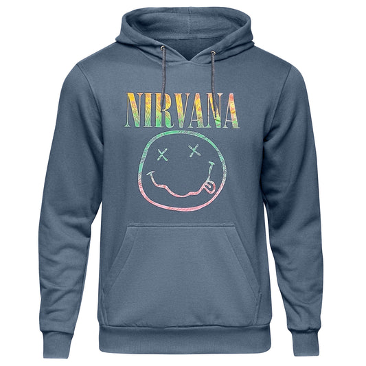 Nirvana Unisex Pullover Hoodie: Sorbet Ray Happy Face