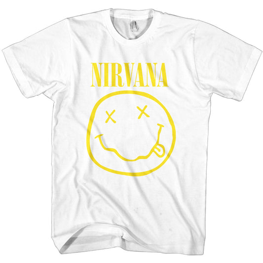 Nirvana Unisex T-Shirt - Smiley, White