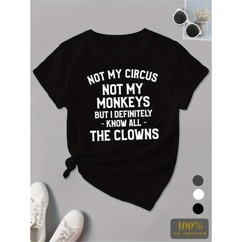 NOT MY CIRCUS Plus Size Women'S Sports Short Sleeve T-Shirt Hoodie, Sweatshirt | UrbanDripWear.com