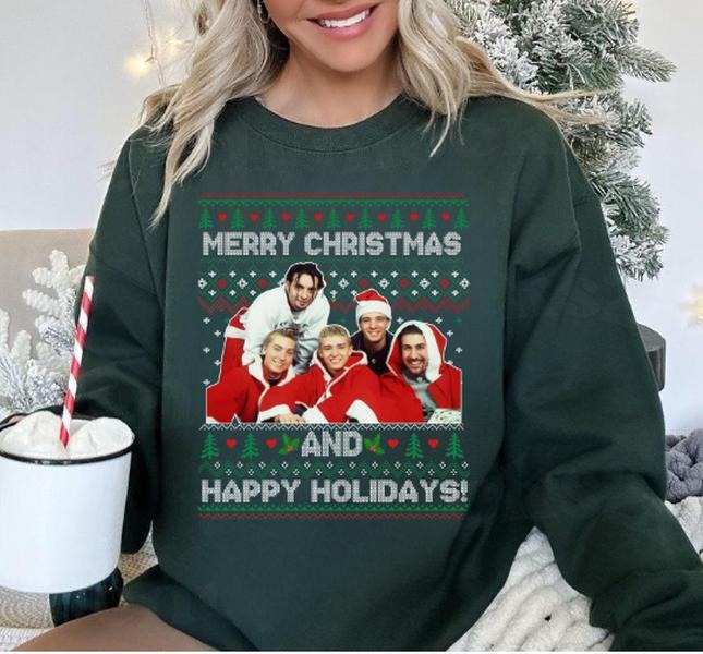 NSYNC Merry Christmas And Happy Holidays Sweatshirt Xmas Season Sweatshirt T-Shirts, Hoodie | UrbanDripWear.com