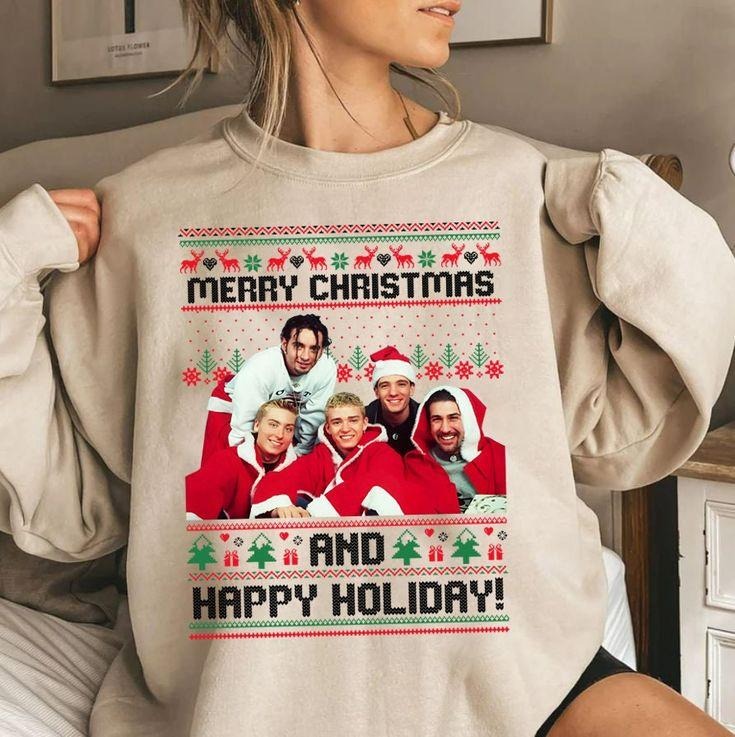 NSYNC Merry Christmas, Nsync Christmas Sweatshirt, Retro Ugly Christmas Sweatshirt, 90s Christmas Sweatshirt, Holiday...