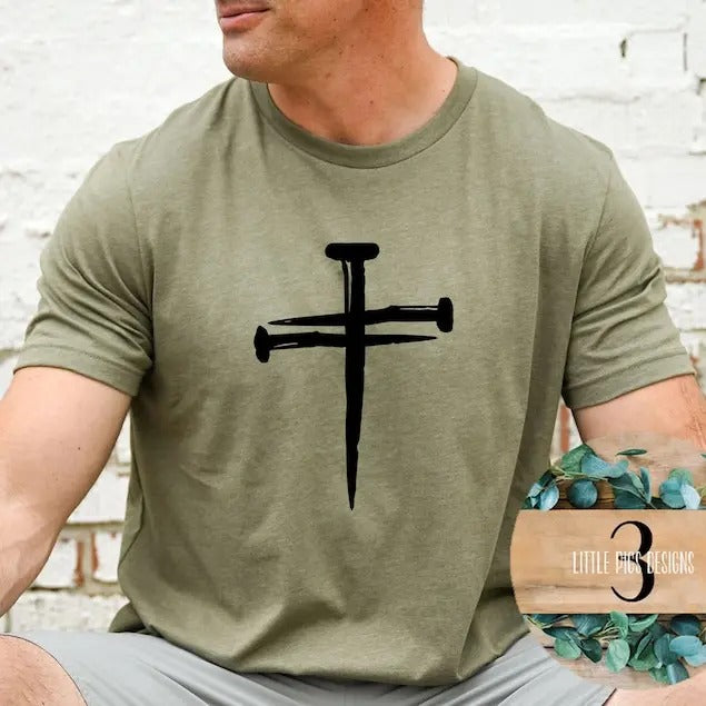 Nail Cross Unisex Christian Shirt Cross Shirt, Faith Cross Shirt, Christian Gift, Faith Gift, Christian  T-shirt, sweater...
