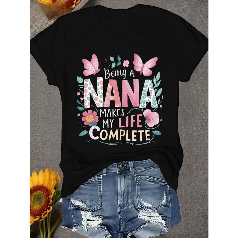 Nana Butterfly Women'S Plus Size Sports Short-Sleeved T-Shirt Hoodie, Sweatshirt | UrbanDripWear.com