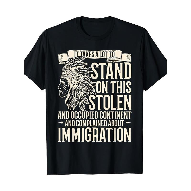 Native American Heritage Day Graphic Tee - 100%, Unisex Men & Women Gift T-Shirt, Black with Bold Letter Print, Casual...