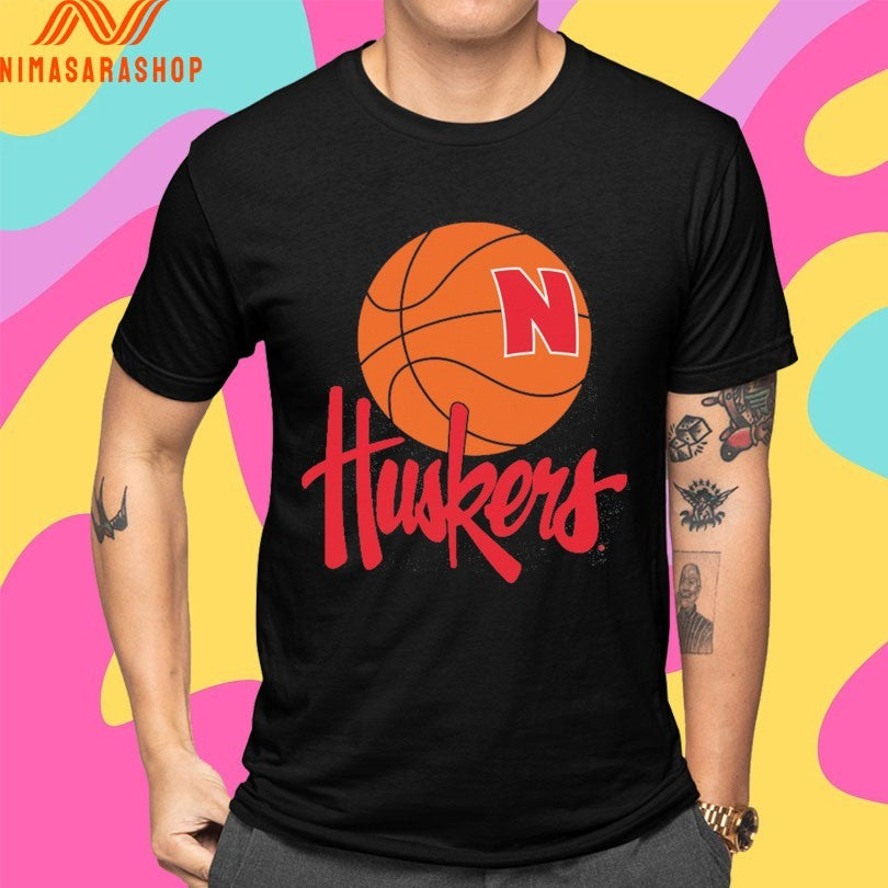 Nebraska Cornhuskers 1990s Basketball Logo Shirts