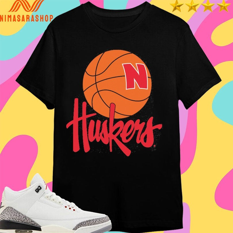 Nebraska Cornhuskers 1990s Basketball Logo Shirts