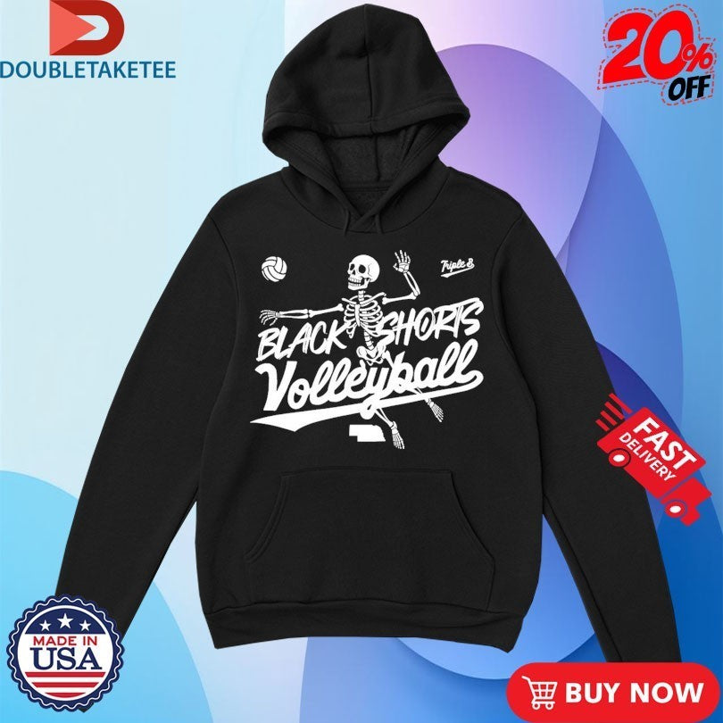 Nebraska Cornhuskers Black Shorts Volleyball Skeleton Shirts