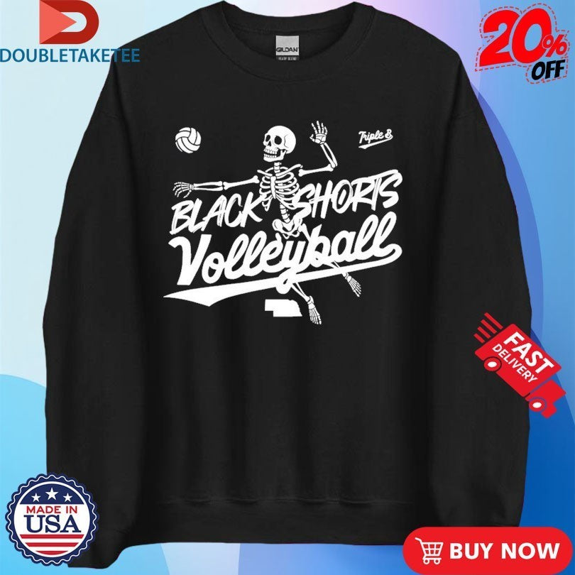 Nebraska Cornhuskers Black Shorts Volleyball Skeleton Shirts