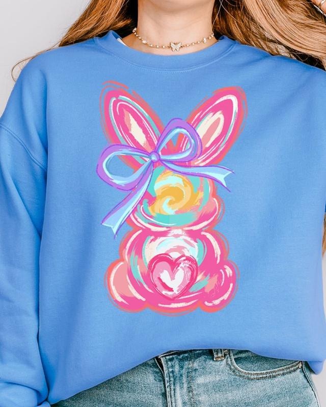 Neon Bunny Bow Unisex NuBlend Crew Sweatshirt T-Shirts, Hoodie | UrbanDripWear.com