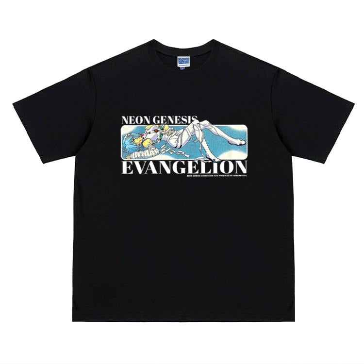 Neon Genesis Evangelion "Rei Ayanami" Heavyweight Vintage Tee 100% Cotton OVERSIZED Anime T-shirt Menswear Top Crew Necks...