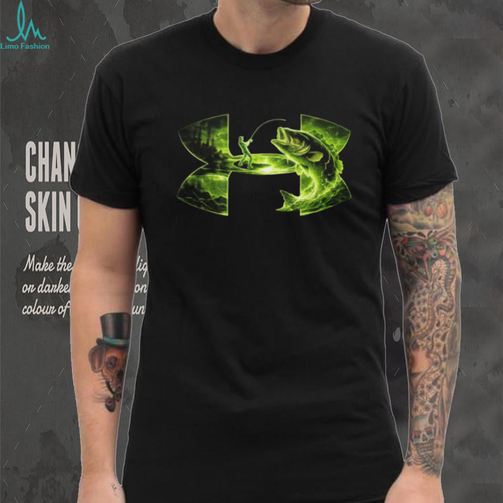 Neon Green Bass Fishing Night Strike Under Armour Style T Shirt