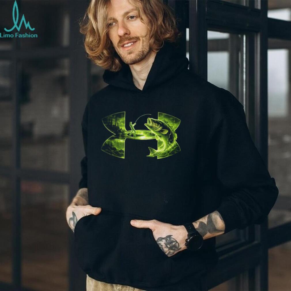 Neon Green Bass Fishing Night Strike Under Armour Style T Shirt