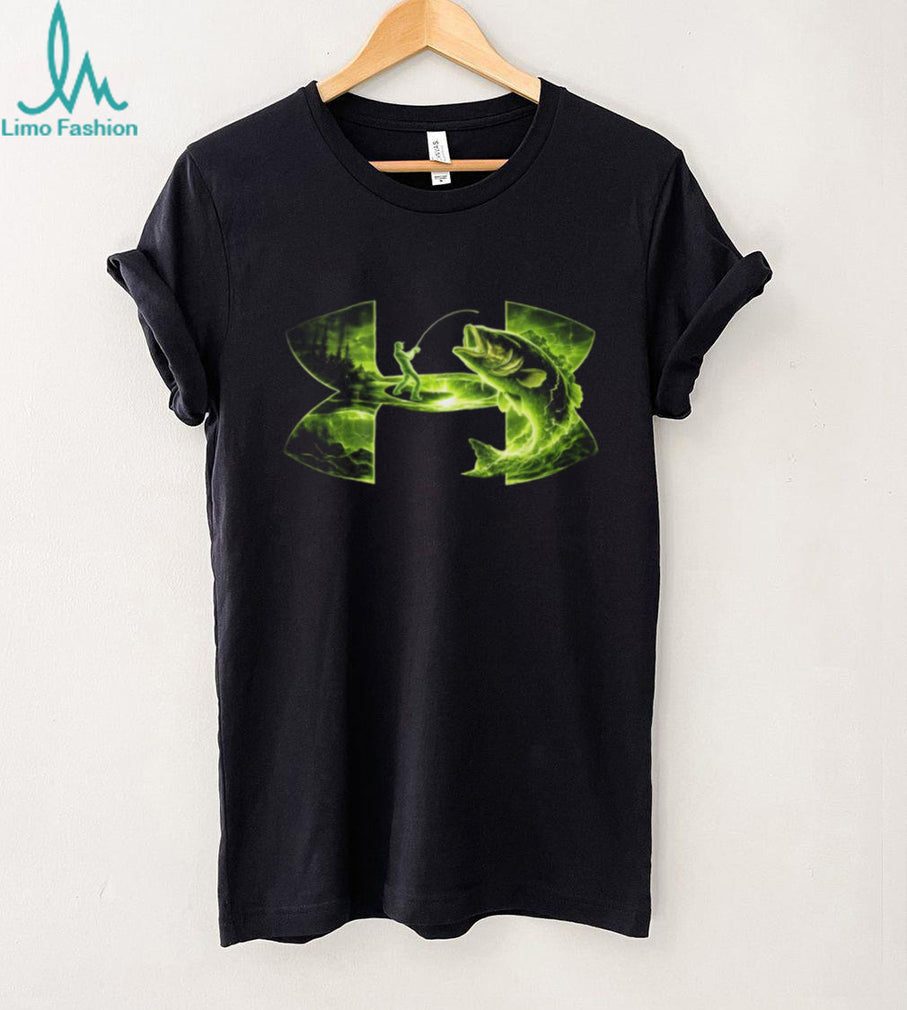 Neon Green Bass Fishing Night Strike Under Armour Style T Shirt