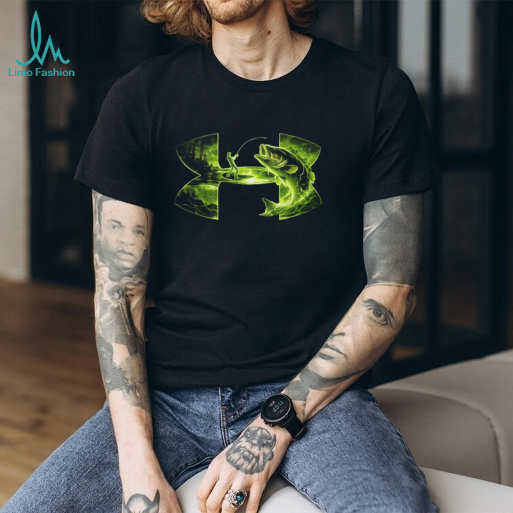 Neon Green Bass Fishing Night Strike Under Armour Style T Shirt