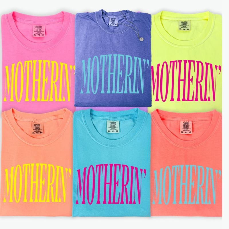 Neon Motherin' Shirt ~ Unisex Apparel Relaxed Fit Printed In The USA Clothing Womenswear Casual Comfort Cotton Hoodie,...