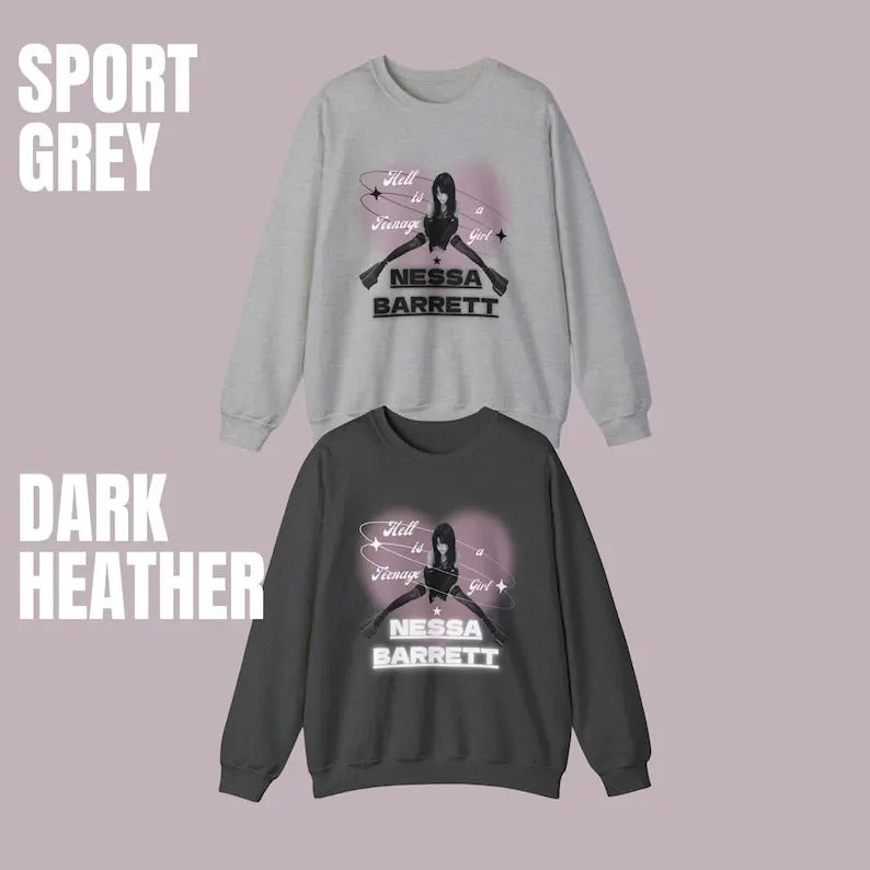 Nessa Barrett Hell Is A Teenage Girl Crewneck Sweatshirt T-Shirts, Hoodie | UrbanDripWear.com
