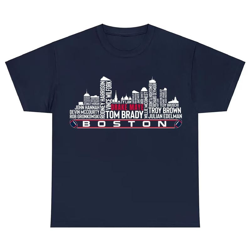 New England Football Greatest Of All Time Team Legends, Boston City Skyline Shirt Hoodie, Sweatshirt | UrbanDripWear.com