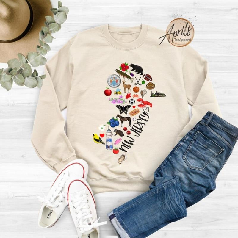 New Jersey Sweatshirt, New Jersey Hoodie, State Sweatshirt, Gift For Women T-Shirts | UrbanDripWear.com