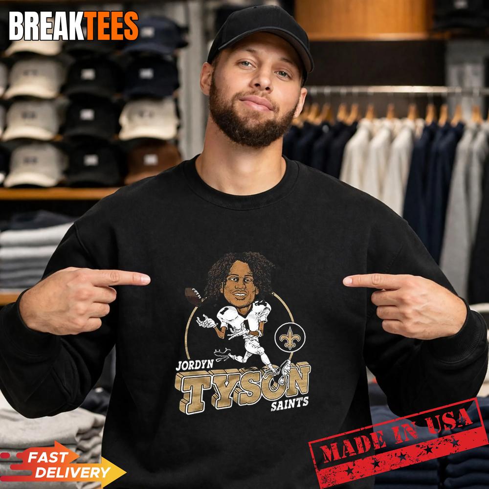 New Orleans Saints Jordyn Tyson NFL caricature T-Shirt