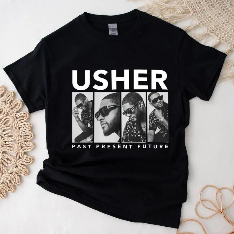 New Usher Concert Tshirt, Retro Graphic R&B Concert Shirt, Usher Coming Home Tour Shirt, Usher Concert Group Shirt...