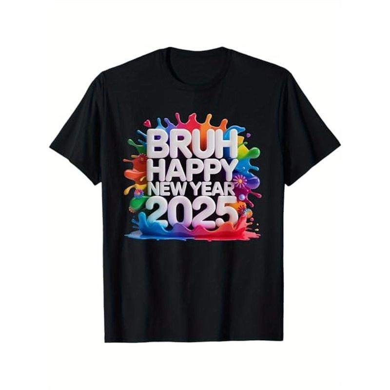 New Years Eve Party Family Matching 2025 Happy New Year 2025 T-Shirt. 100% Cotton, New Year 2025 gift for families, Black...