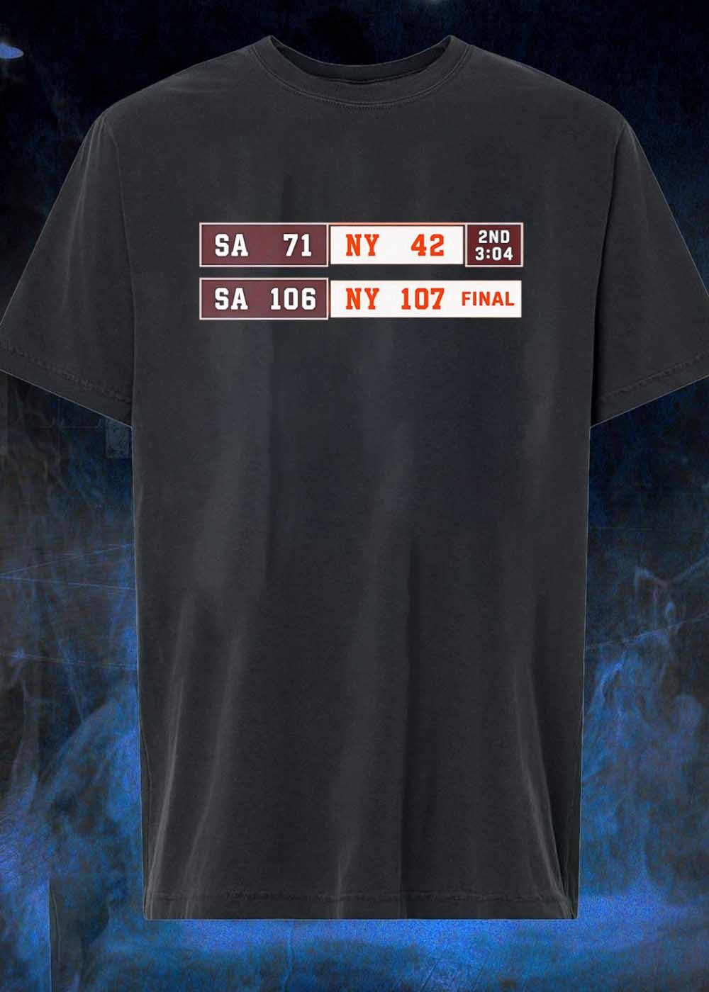 New York Basketball Comeback SA 71 to 42 Scoreboard Final T-Shirt
