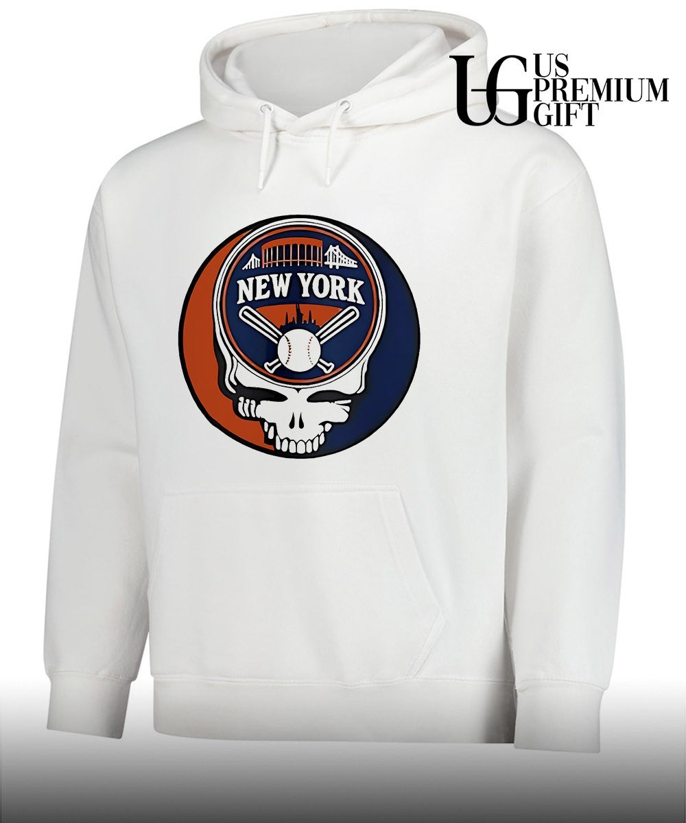 New York Mets Grateful Dead Skull Baseball shirt
