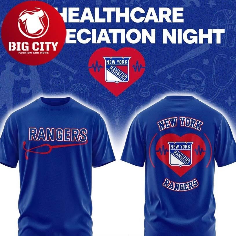 New York Rangers Healthcare Appreciation Night 2026 NHL Two Sided Shirt