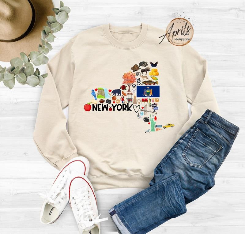 New York Sweatshirt, New York Hoodie, Gift For Women T-Shirts | UrbanDripWear.com